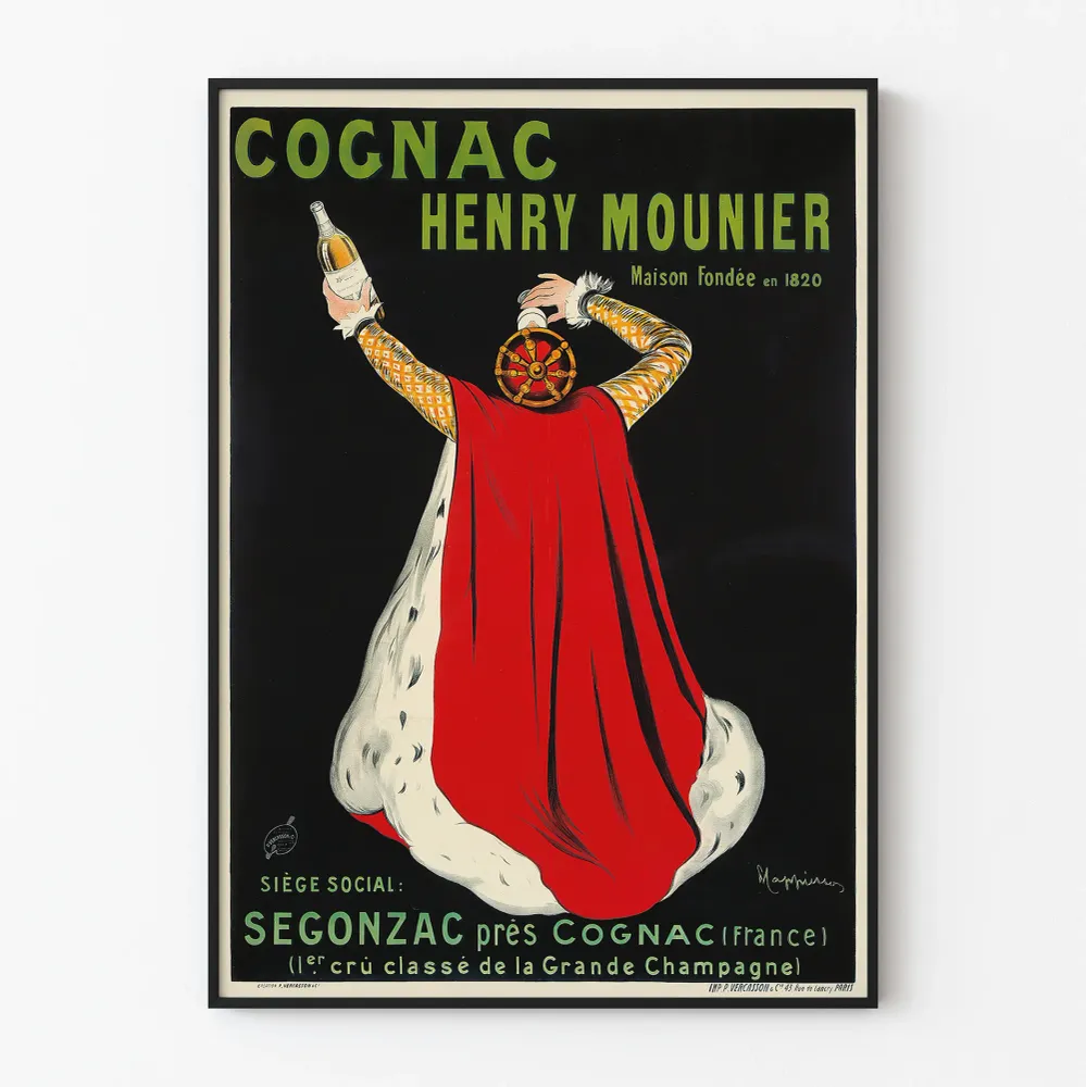 Affiche vintage Cognac Henry Mounier Segonzac déco murale