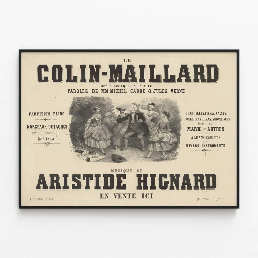 Affiche vintage Le Colin-Maillard opéra comique par Aristide Hignard