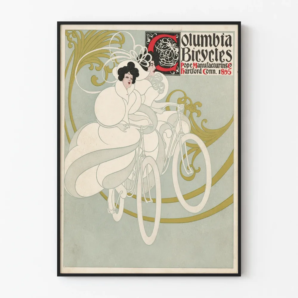 Affiche Vintage Columbia Bicycles 1895 Style Art Nouveau