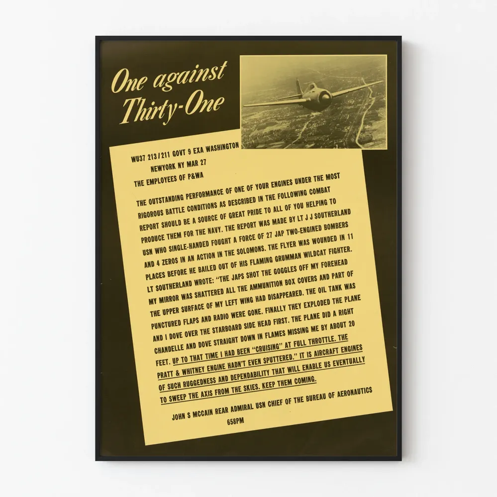 Affiche vintage de combat érien 'One Against Thirty-One'