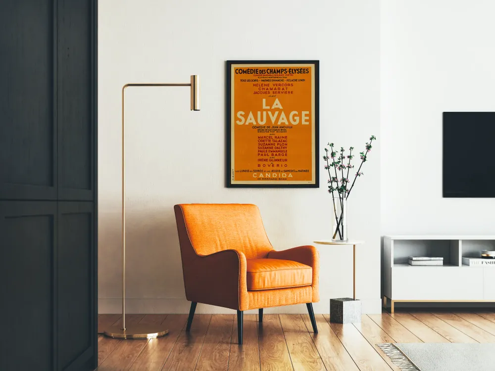 Affiche vintage Comédie des Champs-Élysées La Sauvage