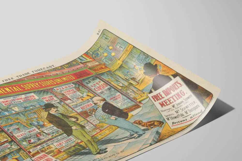 Affiche Vintage Commerce International - Free Trade Forecast