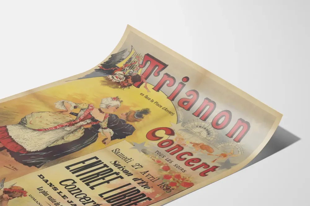 Affiche vintage concert Trianon Paris 1895 décoration murale