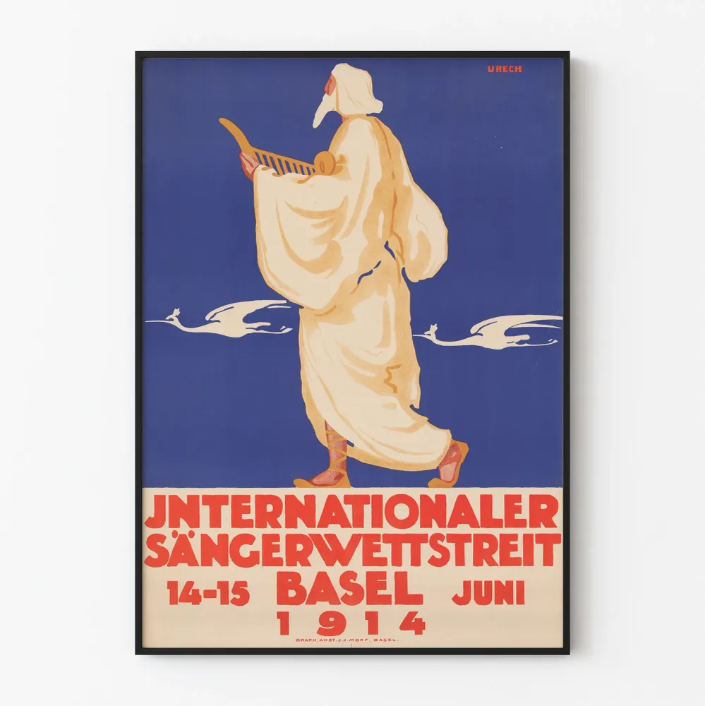 Affiche Vintage Concours International des Chanteurs Bâle 1914