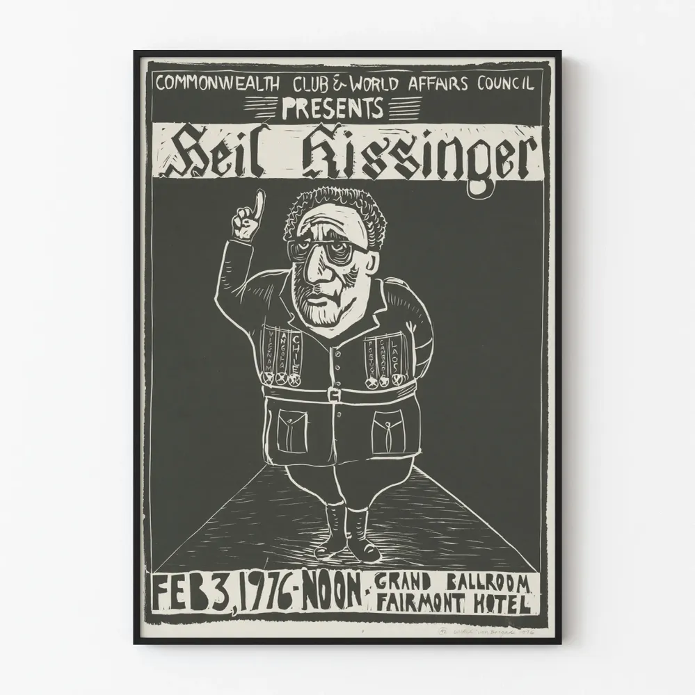 Affiche vintage conférence Heil Kissinger 1976 décoration murale