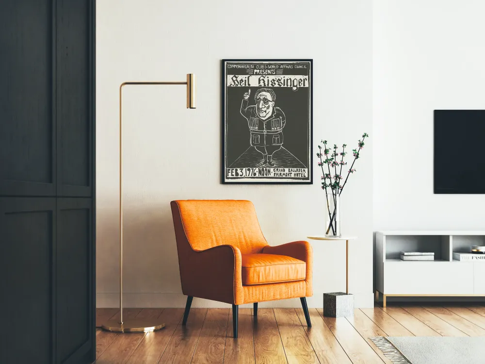 Affiche vintage conférence Heil Kissinger 1976 décoration murale