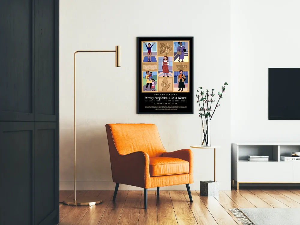Affiche Vintage Conférence NIH sur les Suppléments Alimentaires chez les Femmes 2002