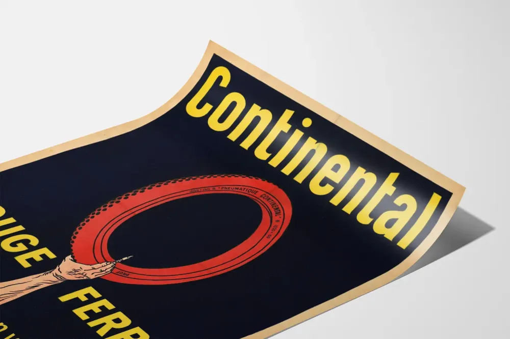 Affiche Vintage Continental Rouge Ferré - Décoration Murale Automobile