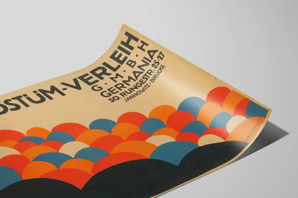 Affiche vintage Costüm-Verleih Germania décoration murale graphique