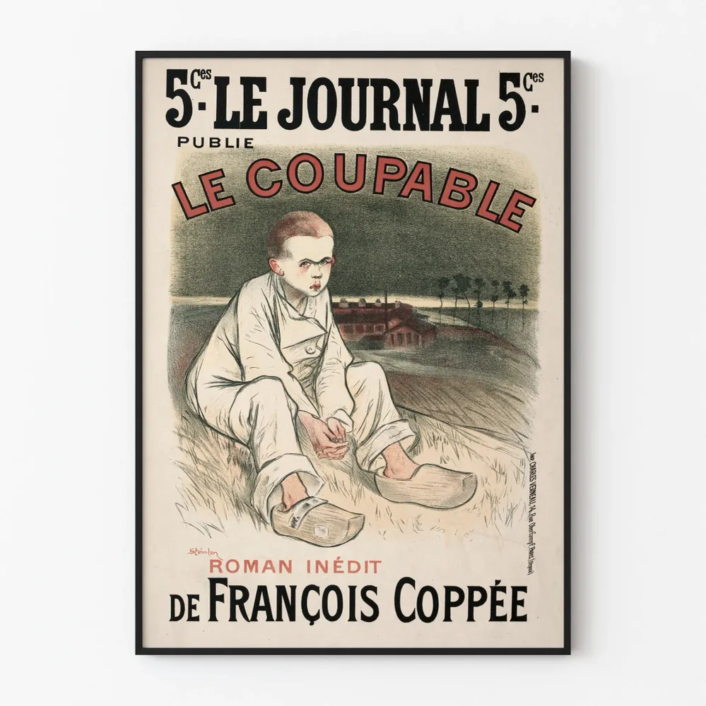 Affiche vintage Le Coupable par Steinlen pour Le Journal