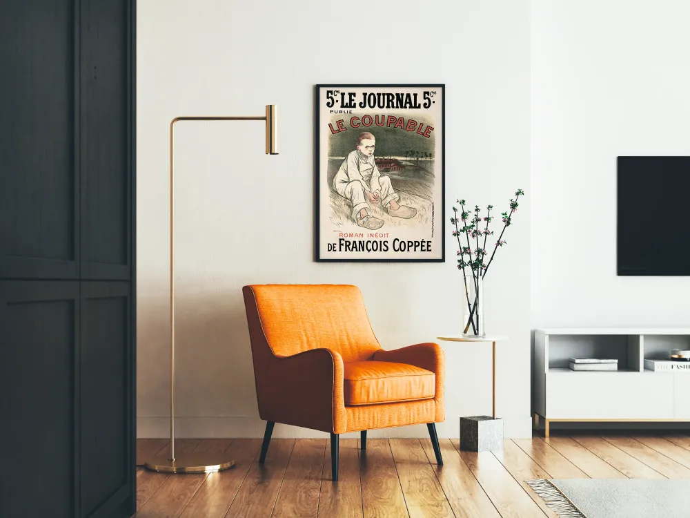 Affiche vintage Le Coupable par Steinlen pour Le Journal
