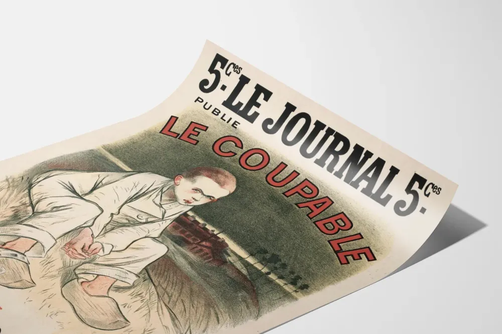 Affiche vintage Le Coupable par Steinlen pour Le Journal