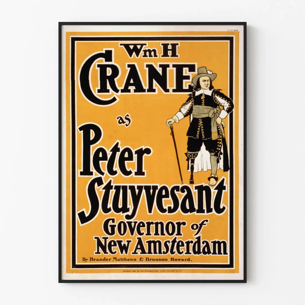Affiche vintage Wm H Crane dans le rôle de Peter Stuyvesant