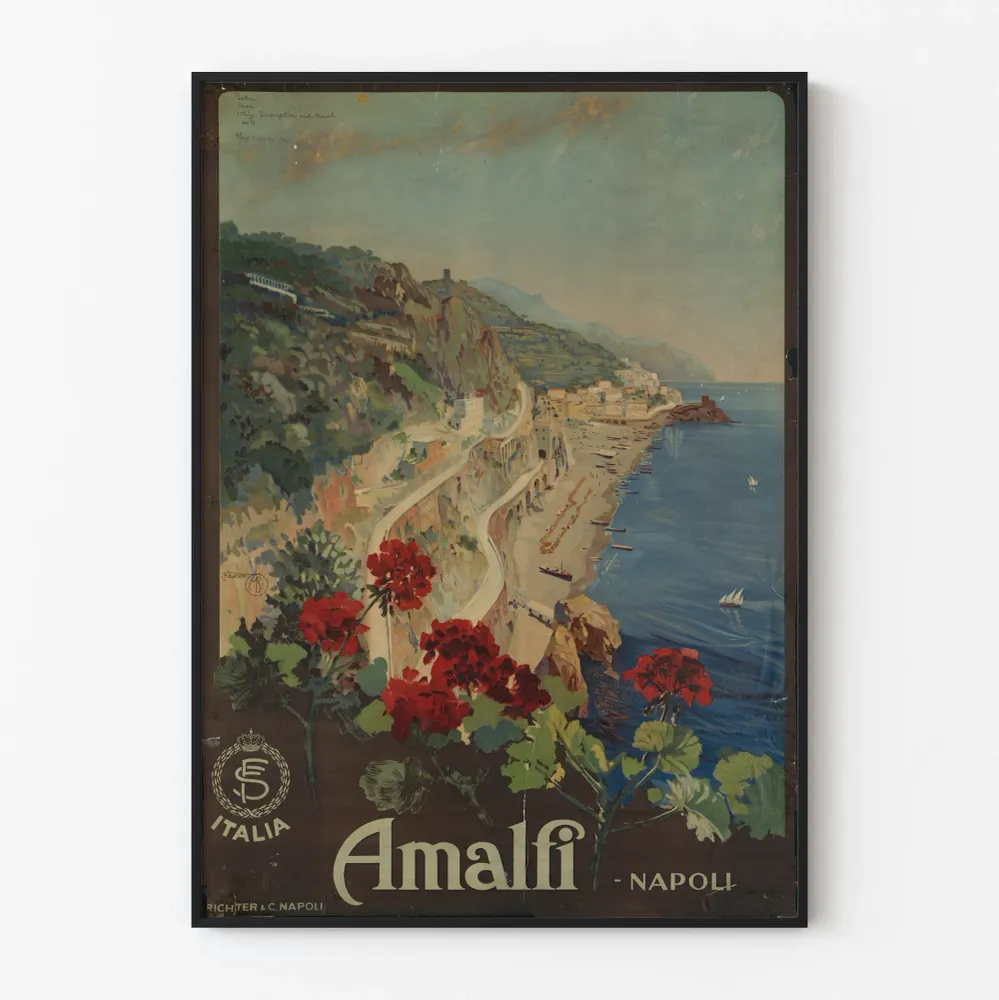 Affiche Vintage de la Côte Amalfitaine à Naples