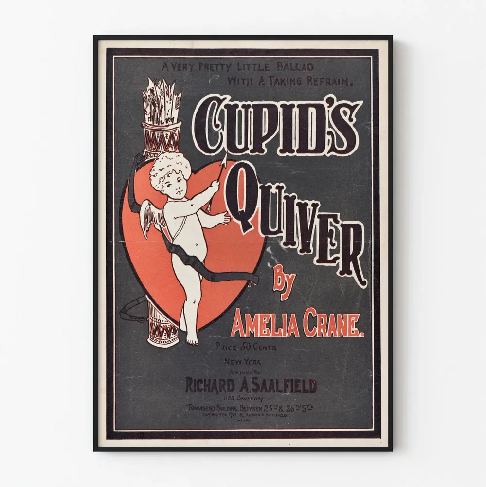 Affiche vintage Cupids Quiver avec Cupidon et arc