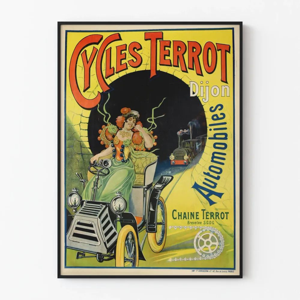 Affiche vintage Cycles Terrot Dijon Automobile