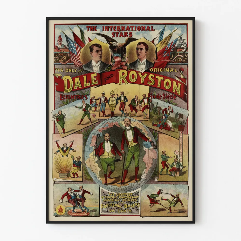 Affiche vintage Dale and Royston - Comédiens excentriques Internationaux