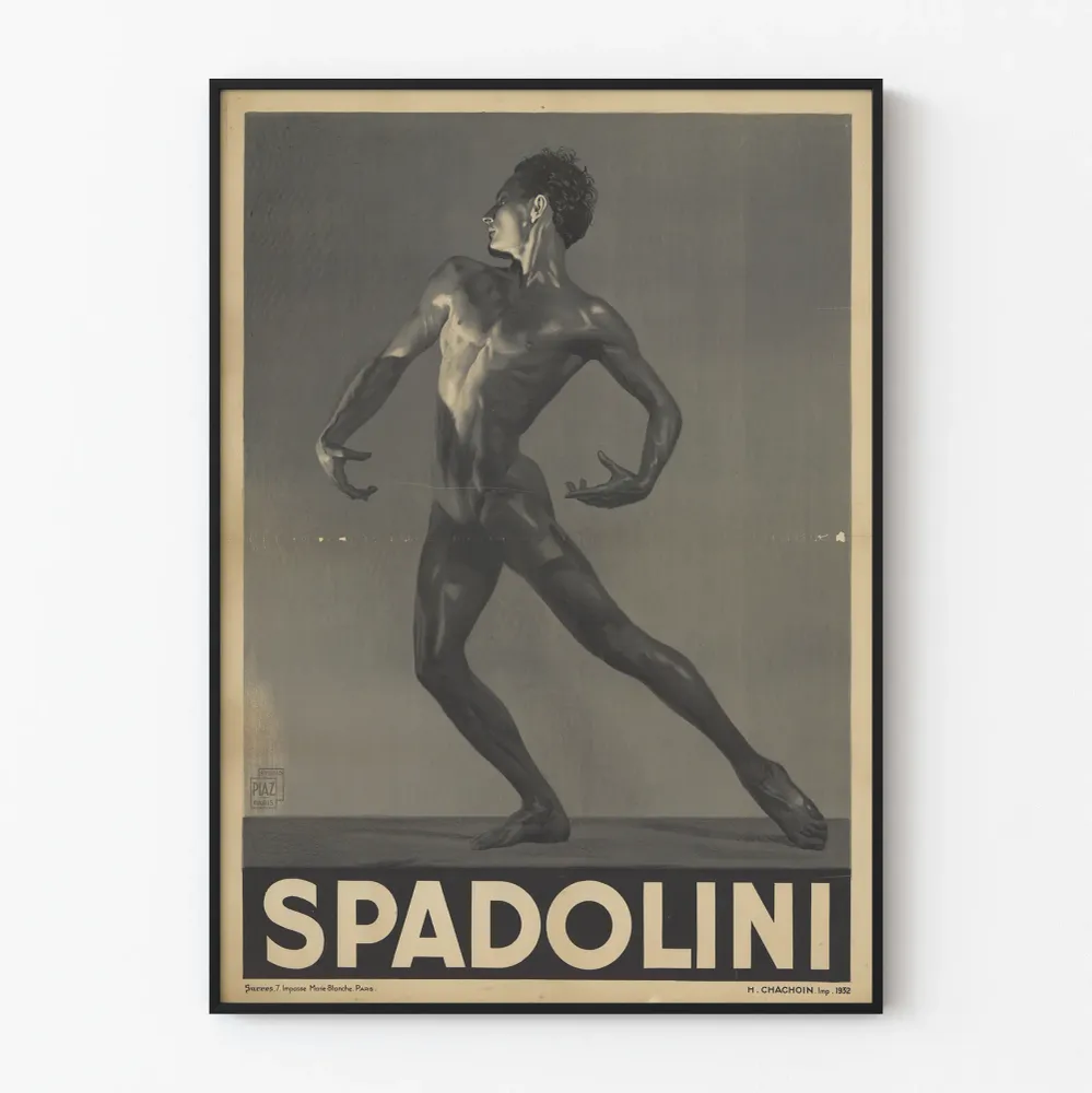 Affiche vintage danseur Spadolini 1932 pour décoration murale artistique