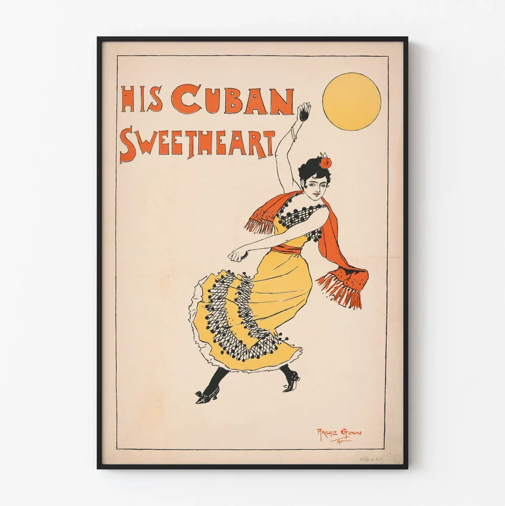 Affiche vintage danseuse cubaine His Cuban Sweetheart