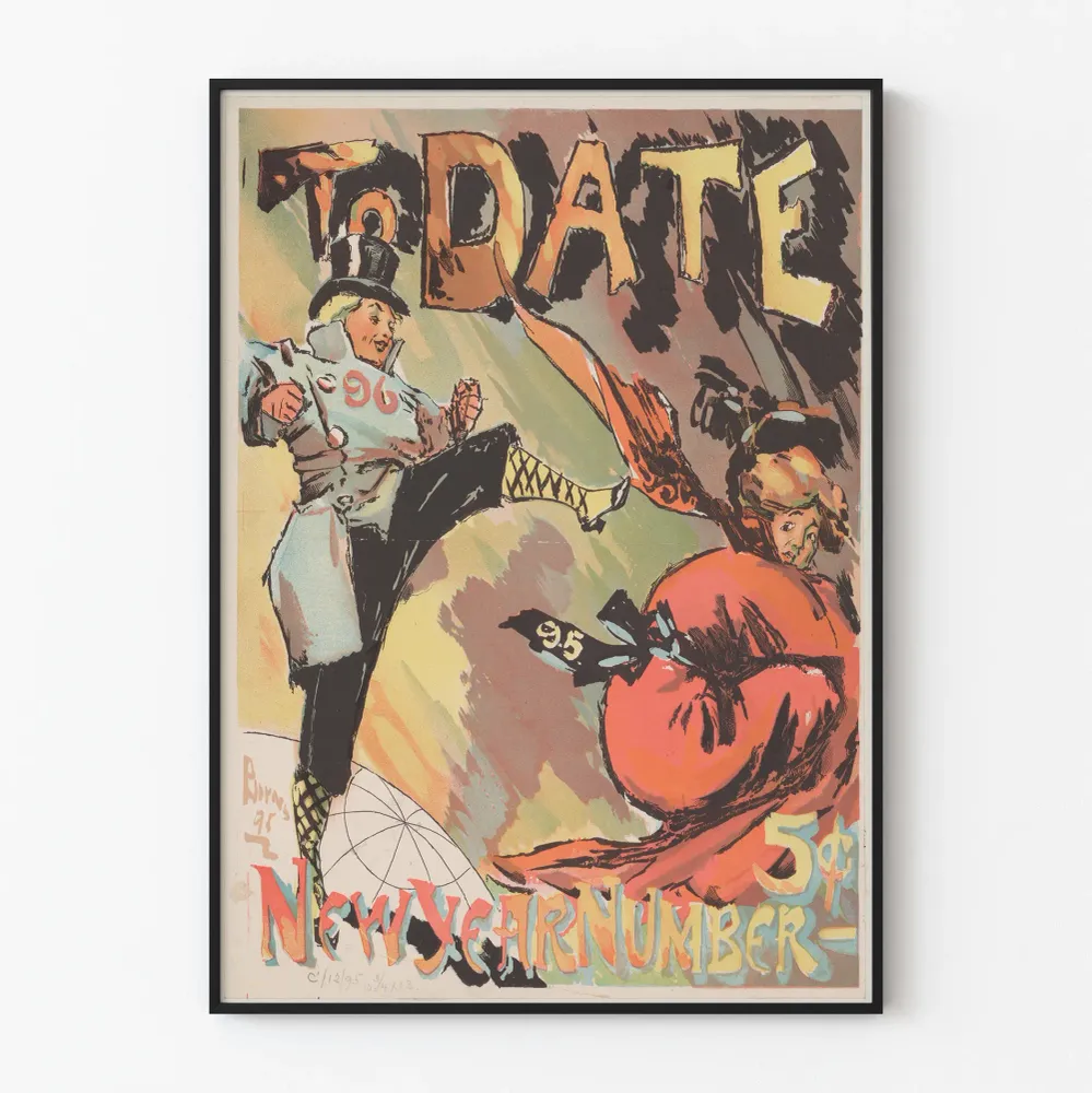Affiche vintage To Date New Year Number pour décoration murale