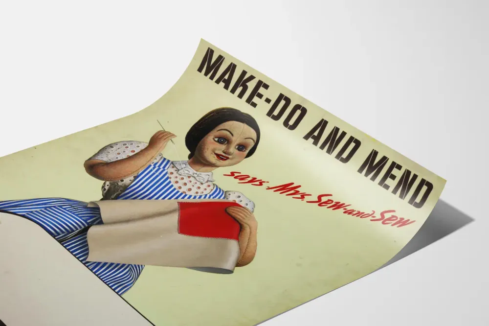 Affiche Vintage Décoration Murale Make Do and Mend Mrs. Sew-and-Sew