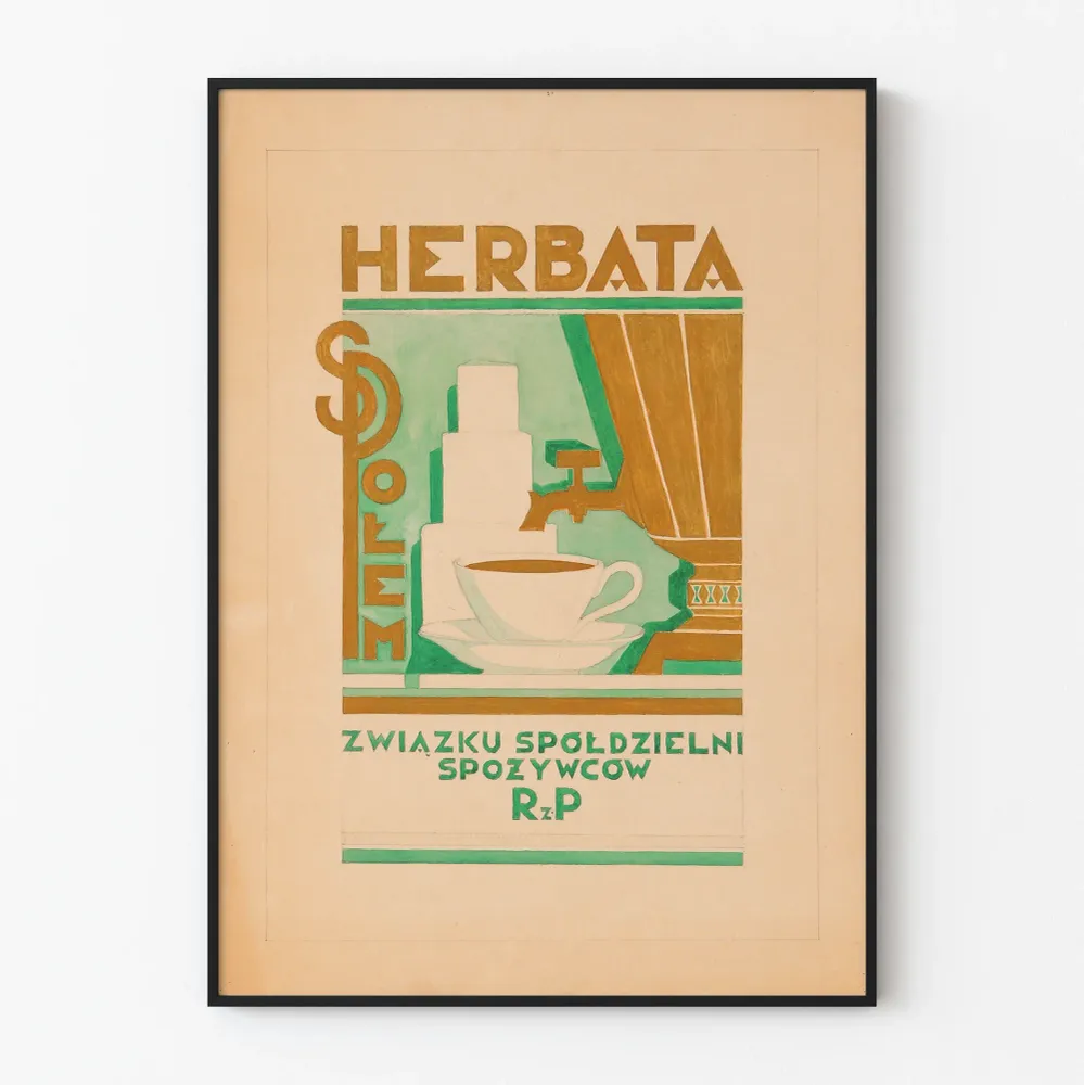 Affiche vintage décoration murale Thé Związku Społdzielni Spożywców RzP