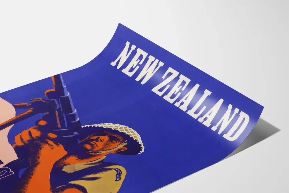 Affiche vintage décorative New Zealand Fights militaire