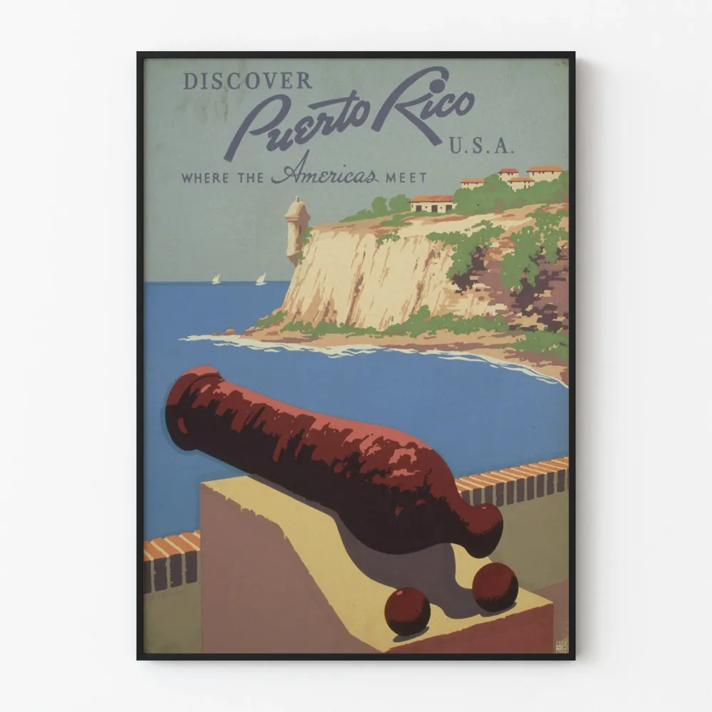 Affiche Vintage Découverte Puerto Rico - Décoration Murale Art Évasion