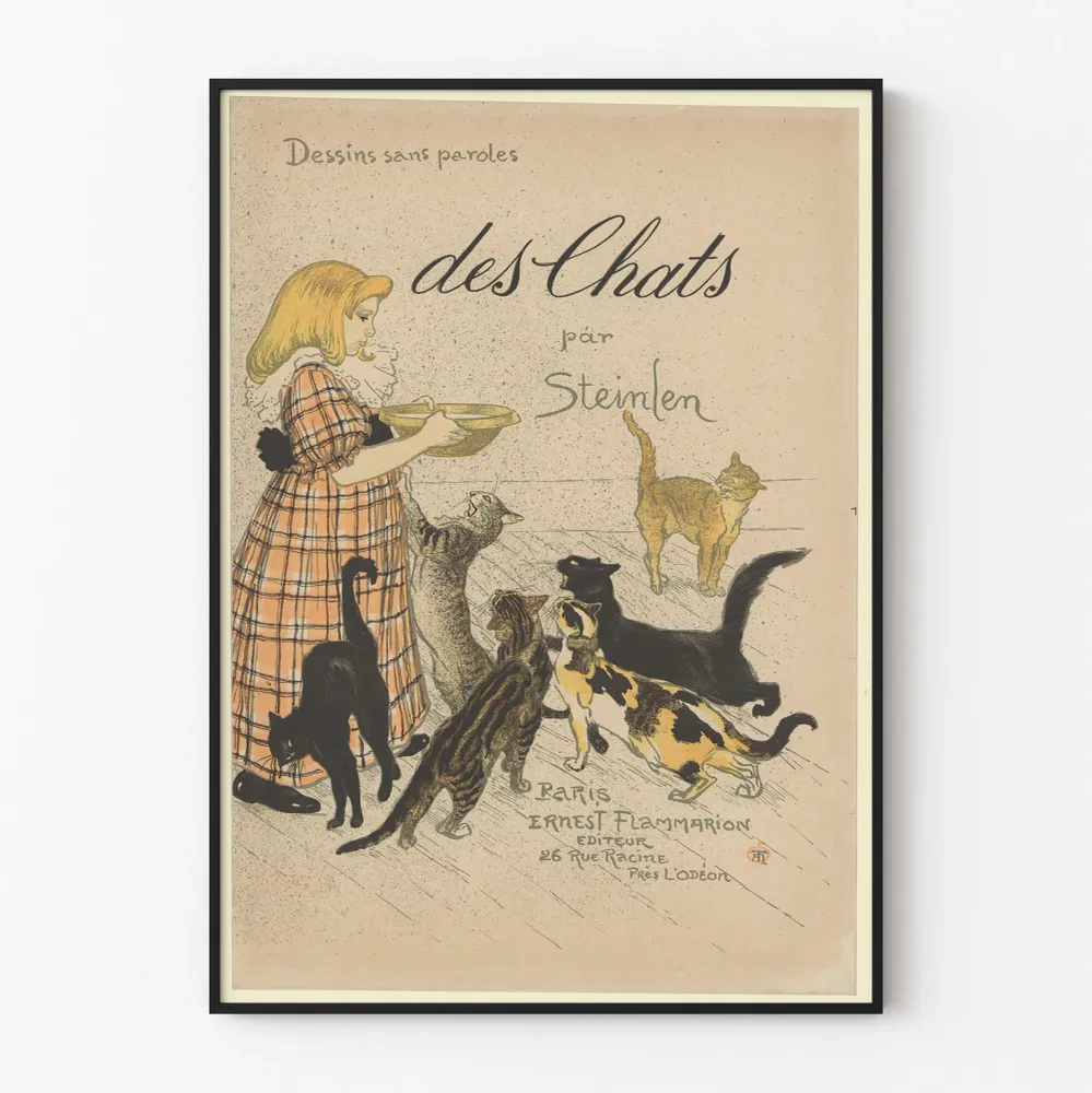 Affiche vintage 'Des Chats' par Steinlen pour décoration murale