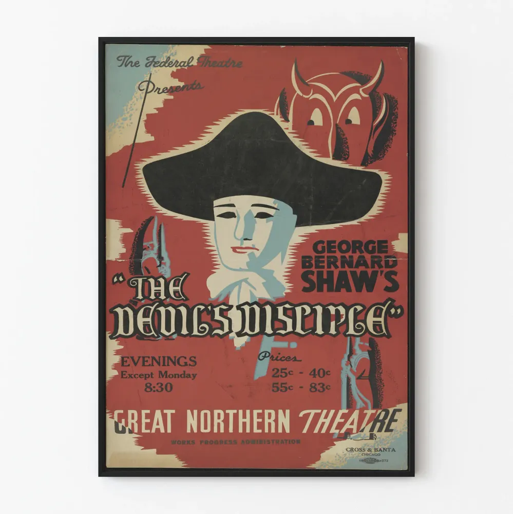 Affiche vintage Devil's Disciple de George Bernard Shaw
