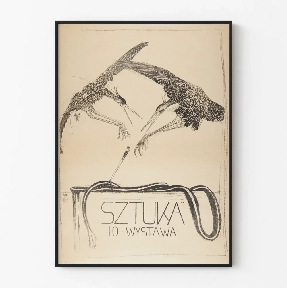 Affiche vintage d'exposition artistique Sztuka 10