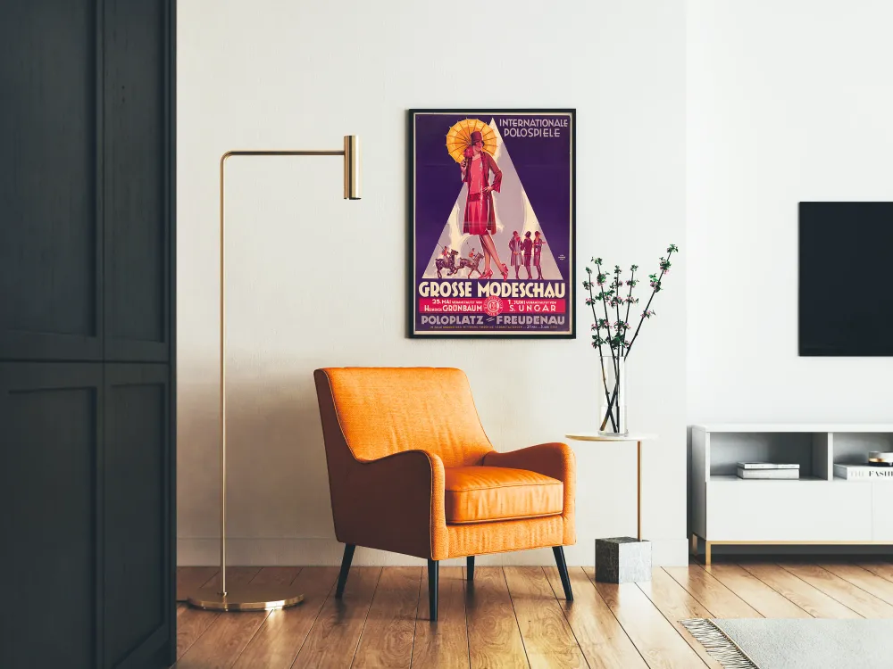 Affiche vintage défile de mode internationale Polo Spiele
