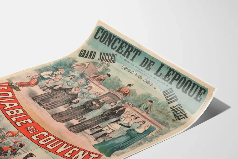 Affiche vintage Le Diable au Couvent - Concert de l'Époque Boulevard Beaumarchais