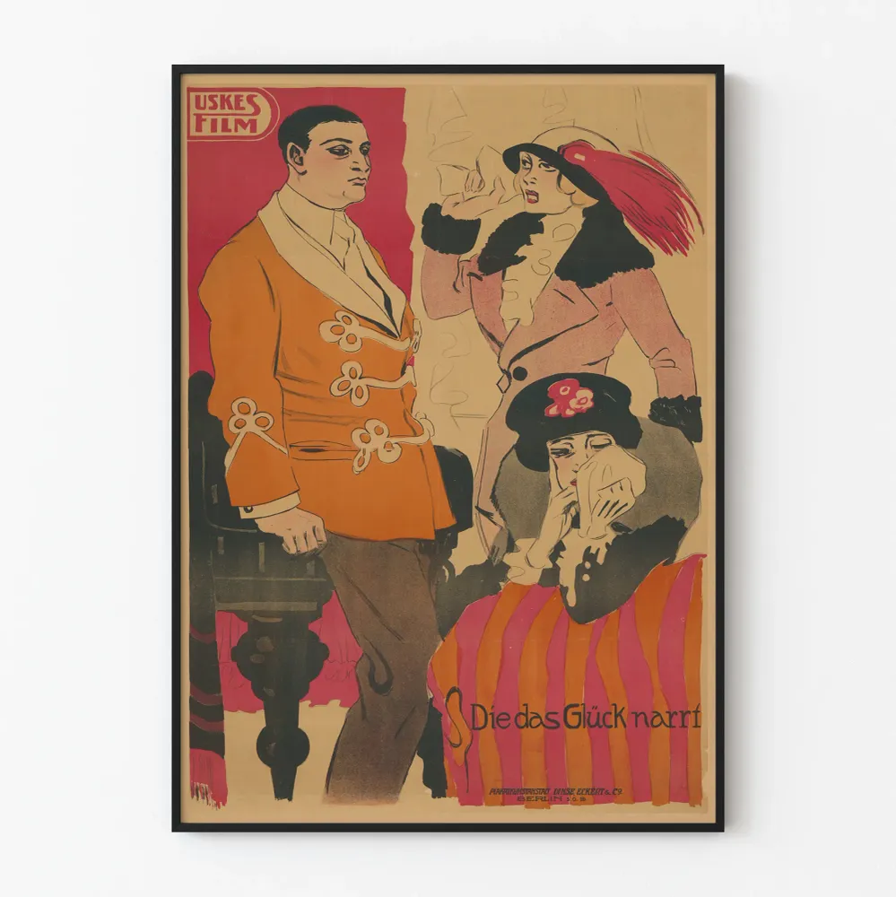 Affiche vintage Die das Glück narrt - Décoration murale ancienne
