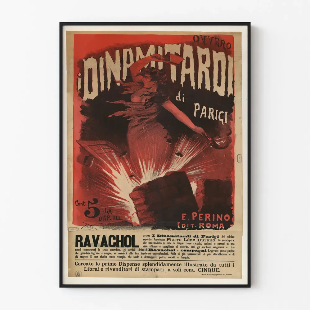 Affiche vintage I Dinamitardi di Parigi Ravachol pour décoration murale