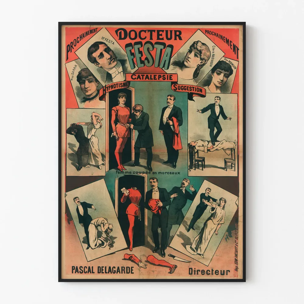 Affiche Vintage Docteur Festa Hypnotisme et Catalepsie
