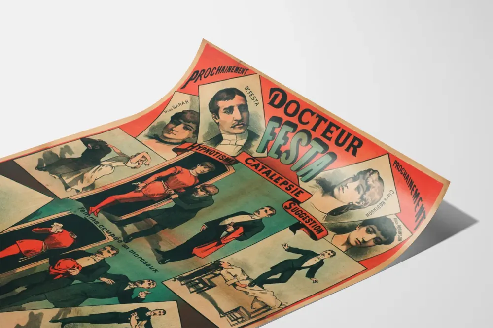 Affiche Vintage Docteur Festa Hypnotisme et Catalepsie