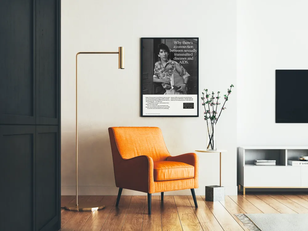 Affiche vintage éducation santé : lien entre IST et SIDA