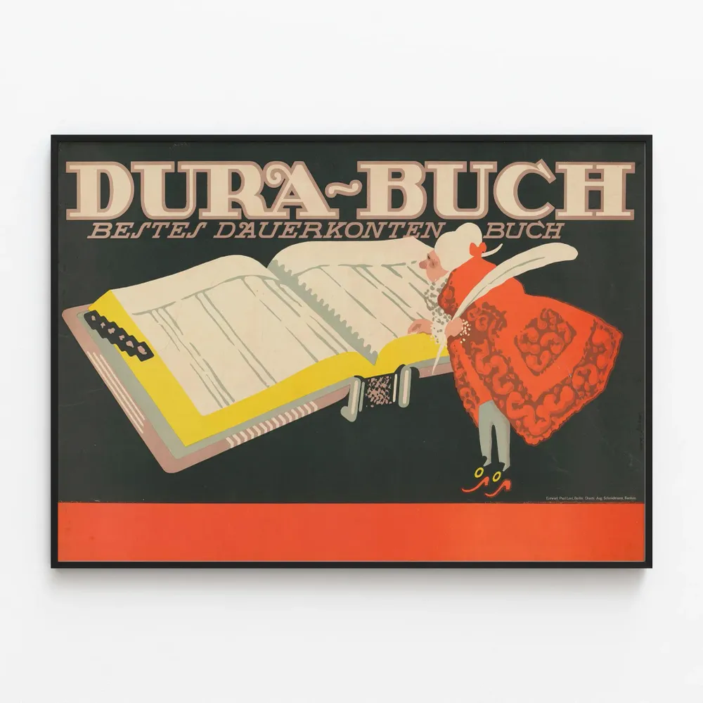 Affiche vintage DURA-BUCH Livre de Comptabilité Permanente