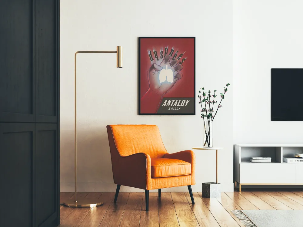Affiche vintage Dyspnées Antalby Bailly pour décoration murale