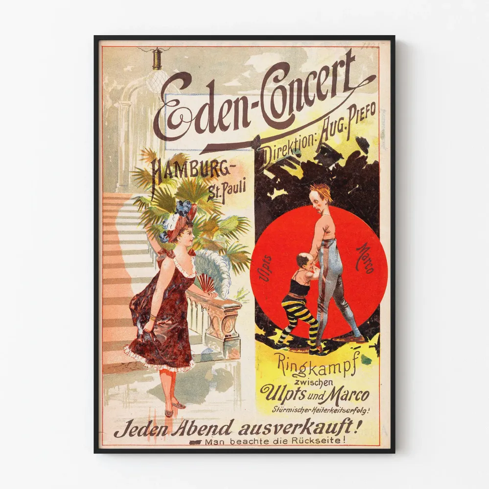 Affiche vintage Eden-Concert Hambourg St. Pauli