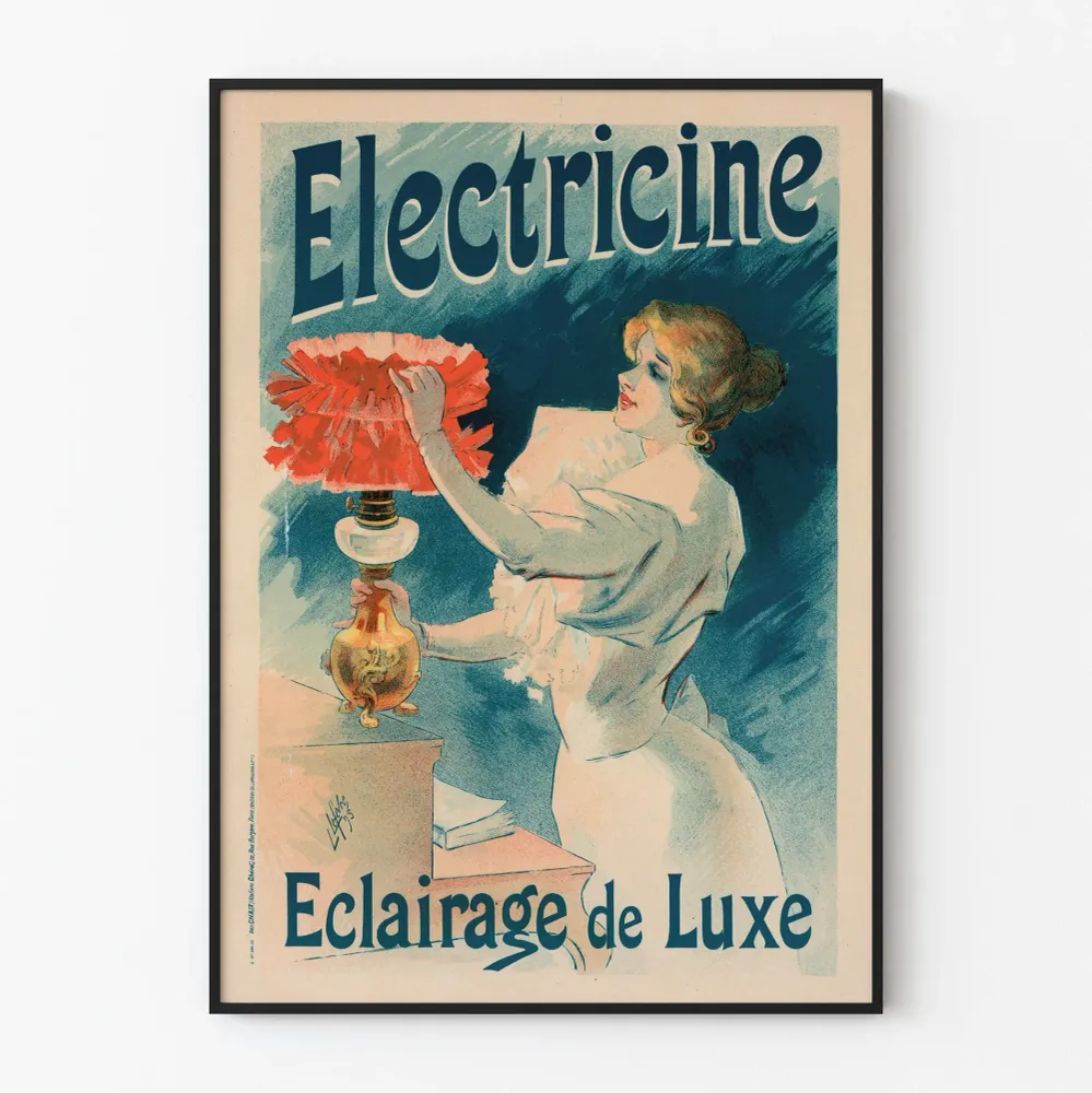 Affiche Vintage Electricine - Décoration Murale Éclairage de Luxe