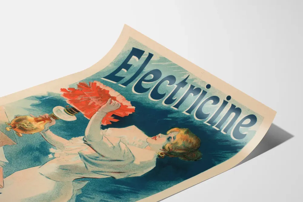 Affiche Vintage Electricine - Décoration Murale Éclairage de Luxe
