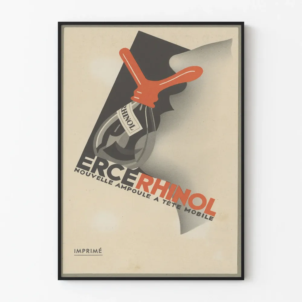 Affiche vintage ERCE RHINOL ampoule à tête mobile