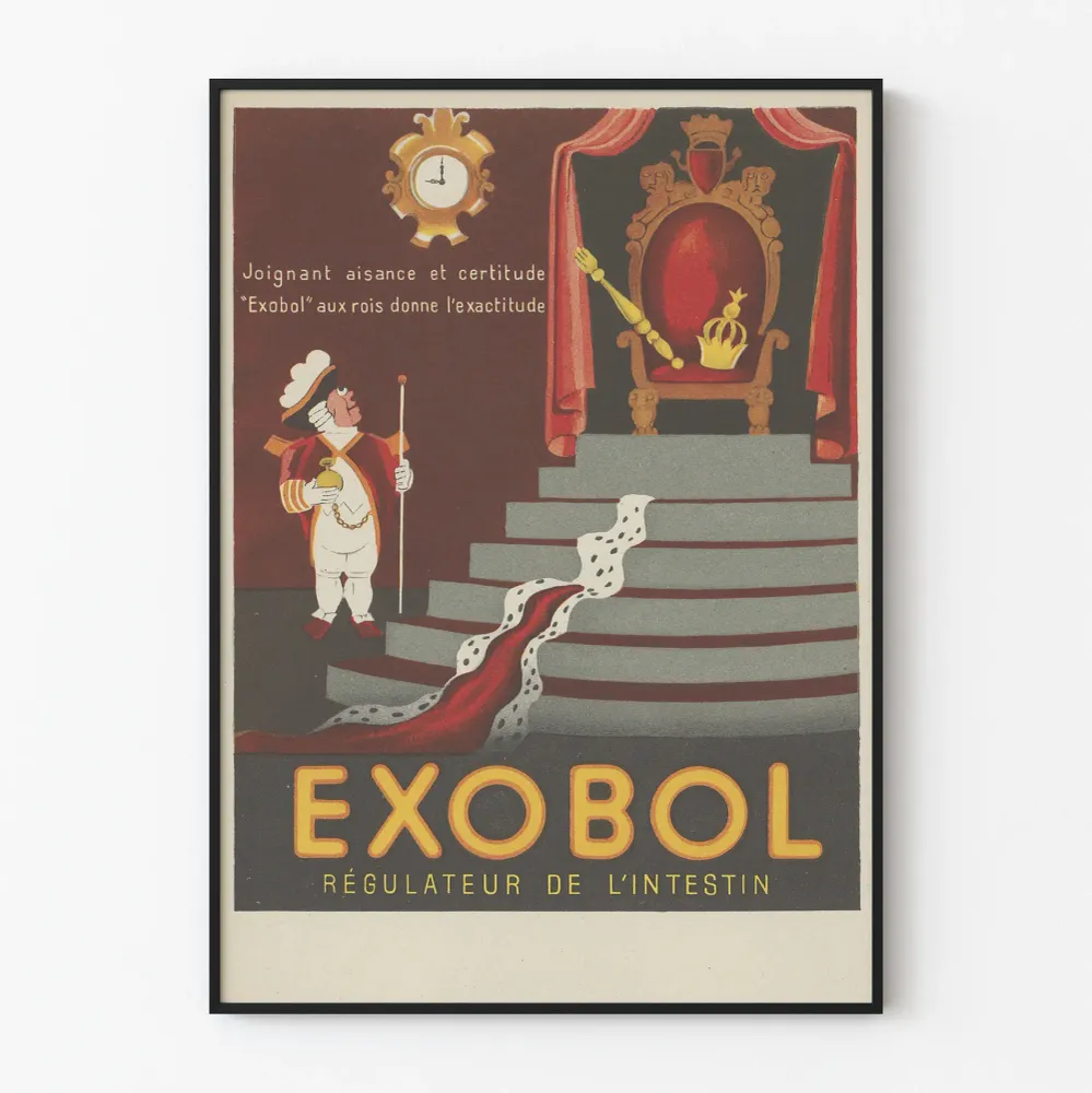 Affiche vintage Exobol régulateur de l’intestin