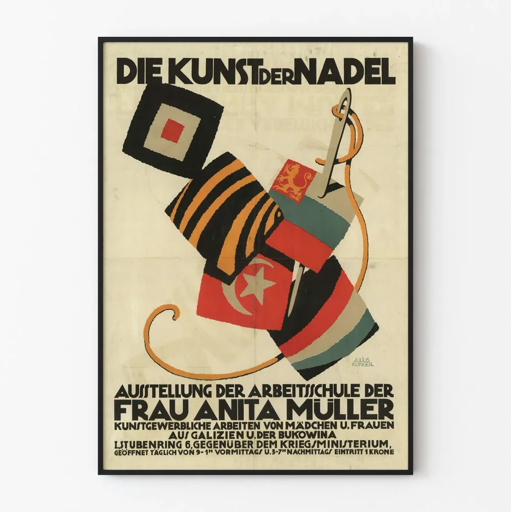 Affiche vintage exposition art du fil par Anita Müller