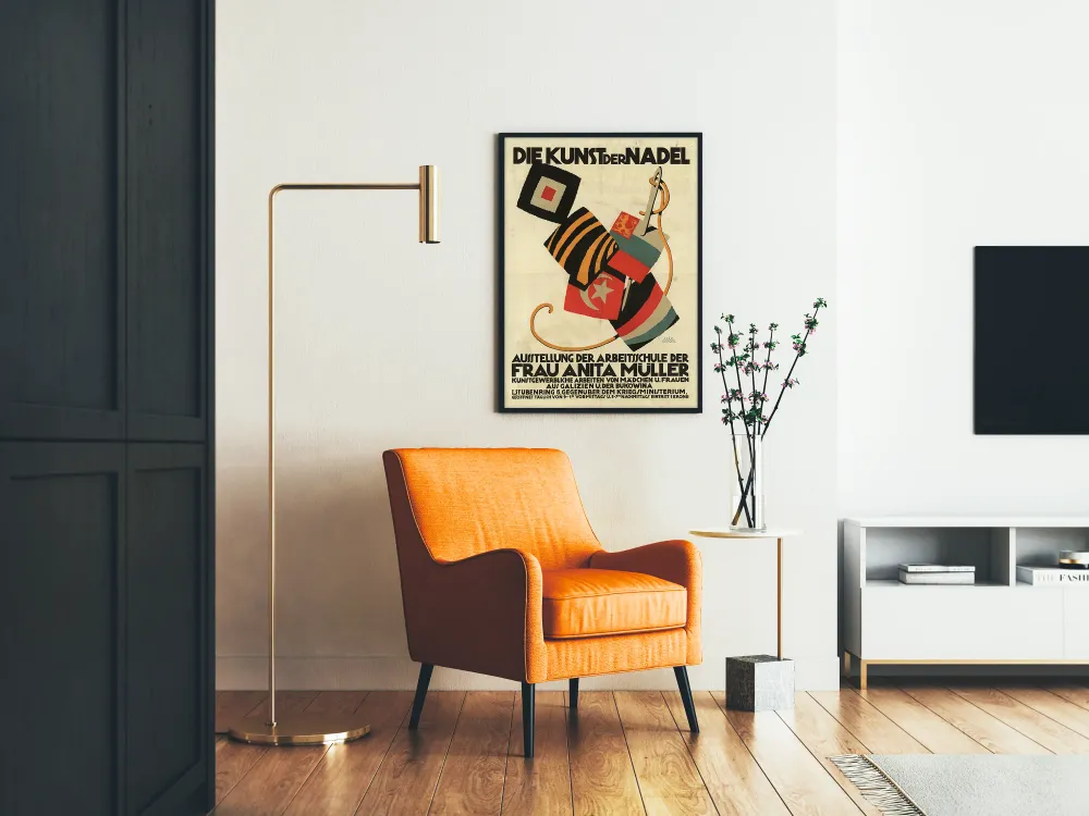 Affiche vintage exposition art du fil par Anita Müller