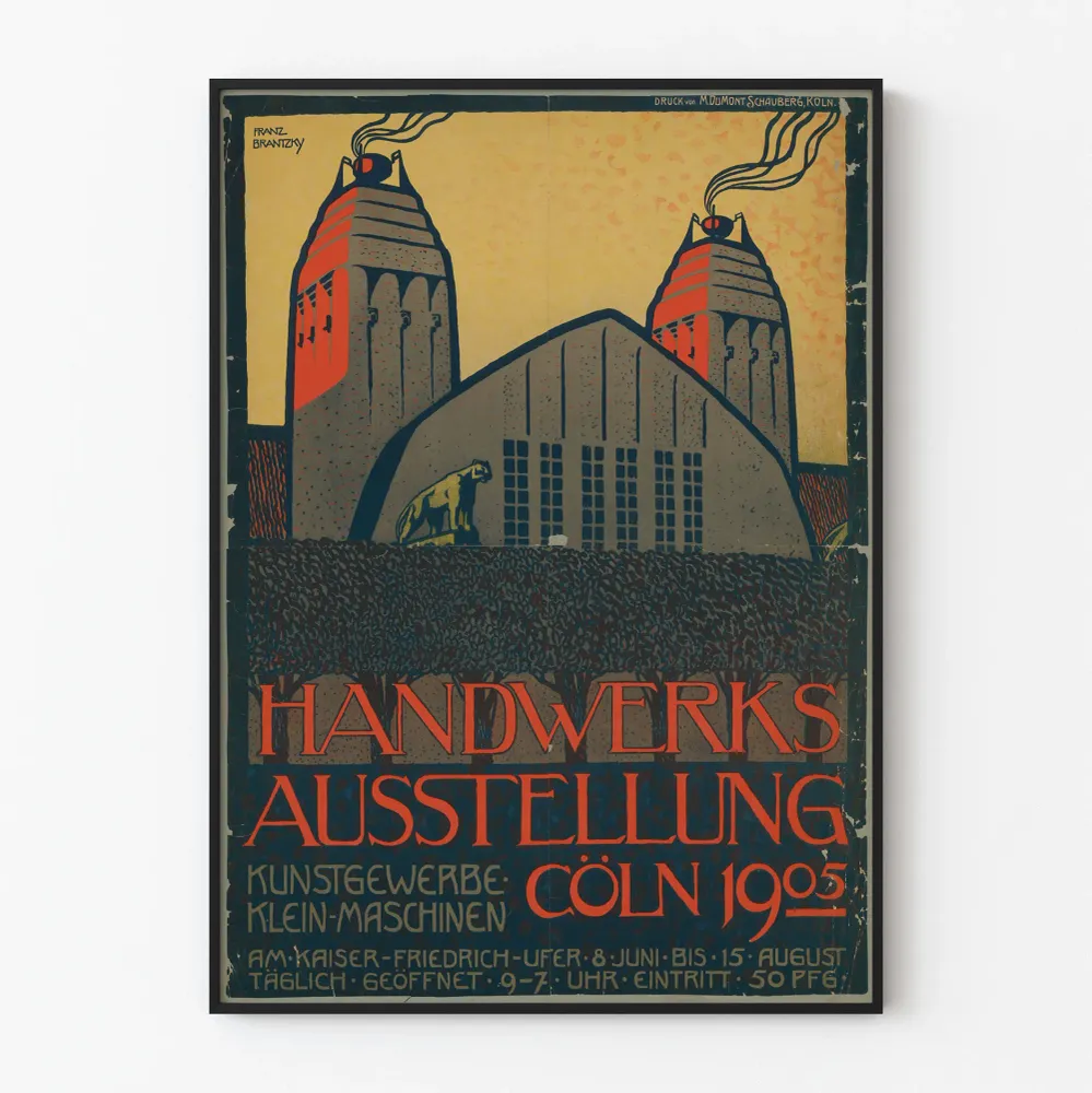 Affiche vintage exposition artisanale Cologne 1905