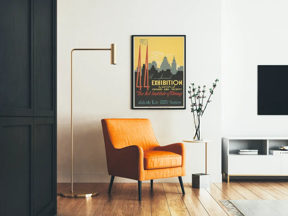 Affiche vintage exposition artistique Chicago 1940