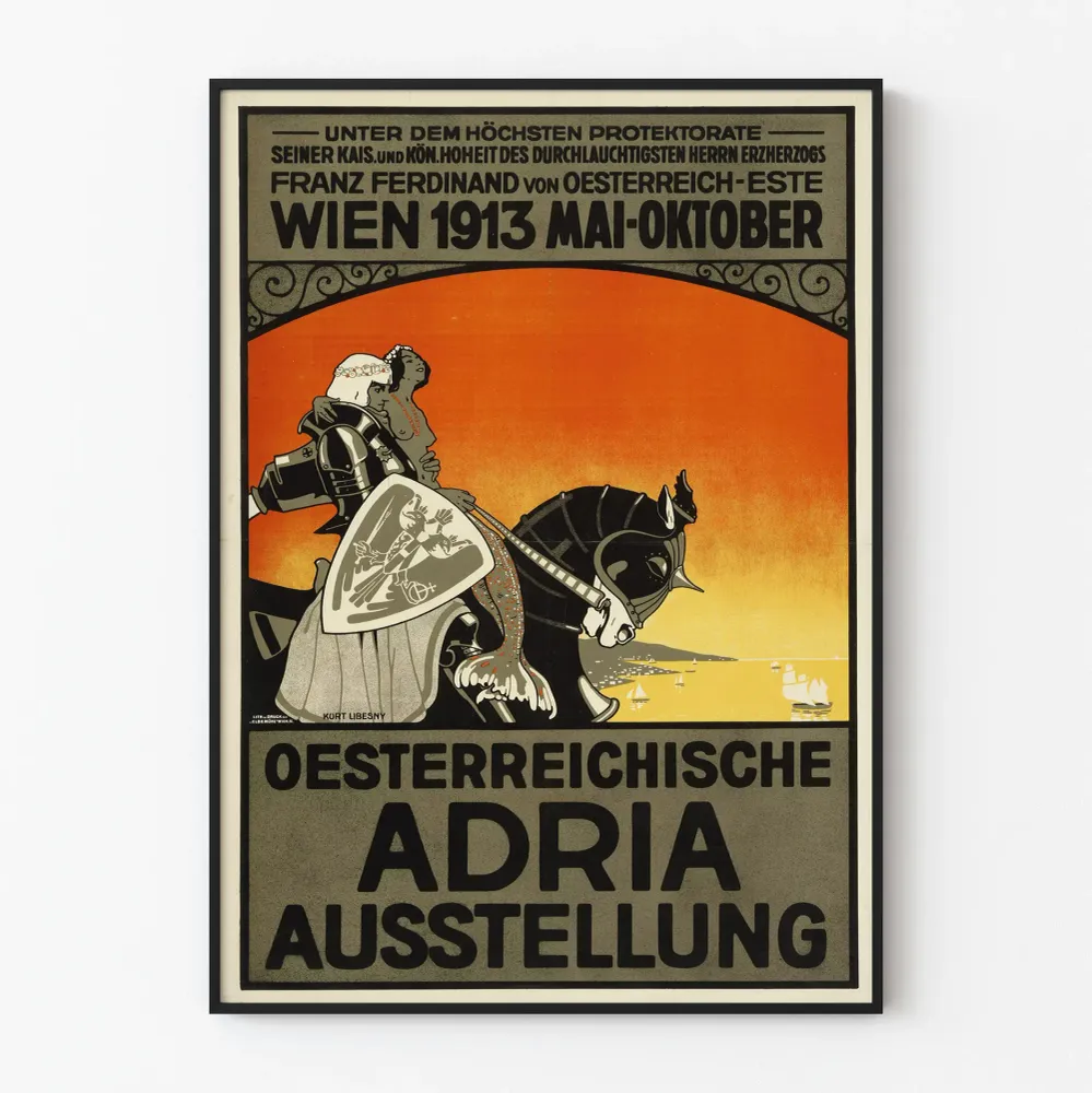 Affiche vintage exposition autrichienne Adria 1913